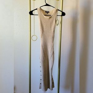Fashion Nova Beige Knit Stretch Dress. Size M
